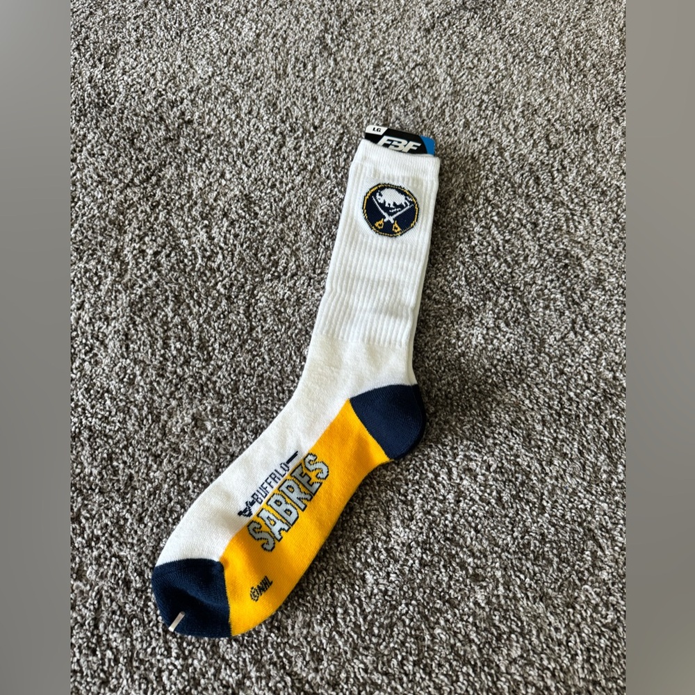 Buffalo Sabres White and Blue Socks